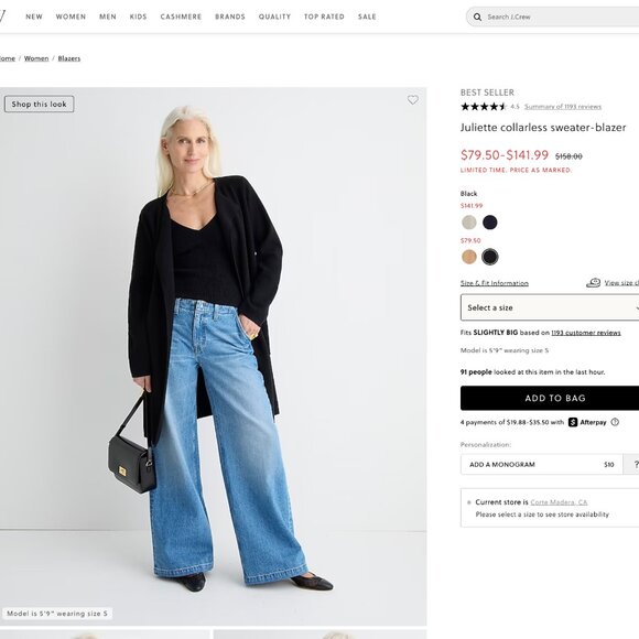 J. Crew Black Sweater Blazer - Picture 6 of 7